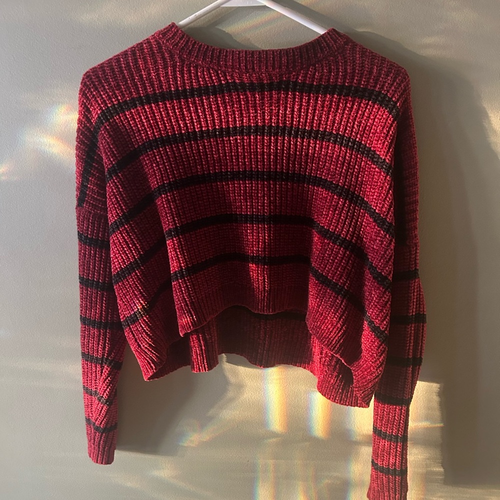 Forever 21 Red and Black Striped Sweater